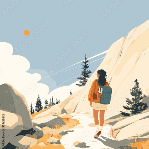 Sunlit Hiker with Insulated Cooler Backpack