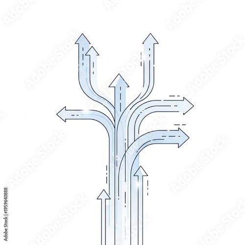 Digital Data Streams Torrent File Sharing Network Flow Vector Illustration