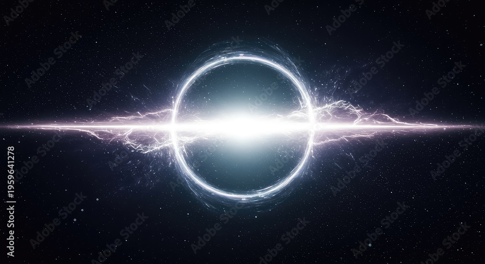 Fototapeta premium Conceptual digital illustration showing dynamic gravitational forces and warped spacetime, creating an intense, theoretical cosmic energy field backdrop, dynamic, design, field