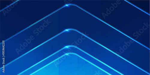 Abstract blue arrow bg pointing up. Minimal digital lines. Geometric shapes indicate growth, progress. Technology design for business, finance, success corporate presentations. Upward motion concept