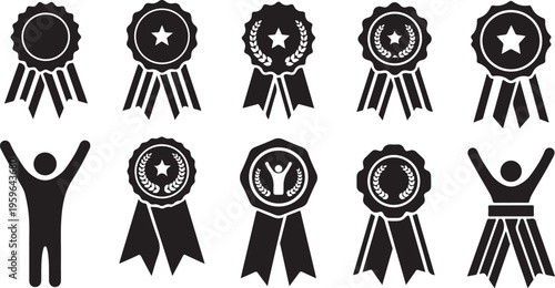 Awards and Recognition Symbols for Success and Achievement Celebrations