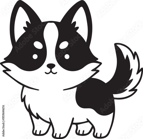 A charming illustration of a cute, friendly dog, a delightful creation perfect for various applications. 