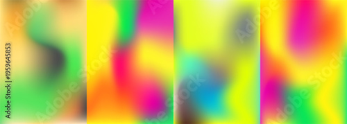 Colorful fluid gradient 4 abstract background with neon swirls, soft blur, luminous pastel transitions, modern neon aesthetic, glossy texture and organic forms, ideal for creative branding, poster,