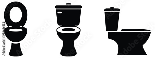 toilet flat icon bowl sanitaryware vector bathroom set, bidet toilet icon collection, modern restroom equipment symbols, clean hygiene illustration for plumbing, sanitation, home interior,bathroom.