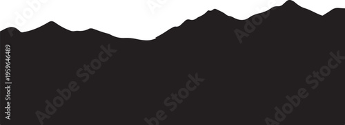 Silhouette of mountains against a white background landscape scene