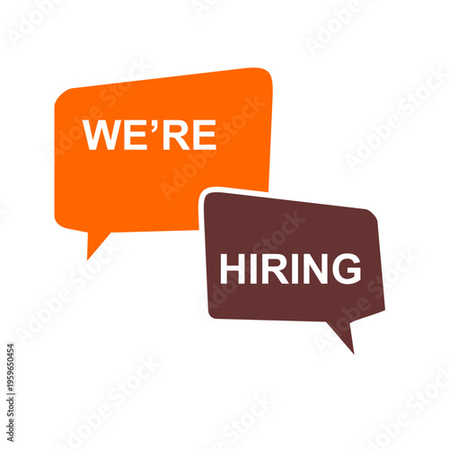 We’re Hiring Speech Bubble | Job Vacancy Announcement, Recruitment Hiring Banner