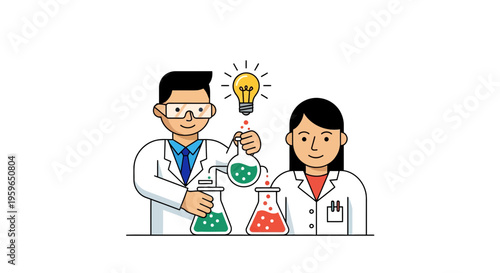 Two scientists working in laboratory.