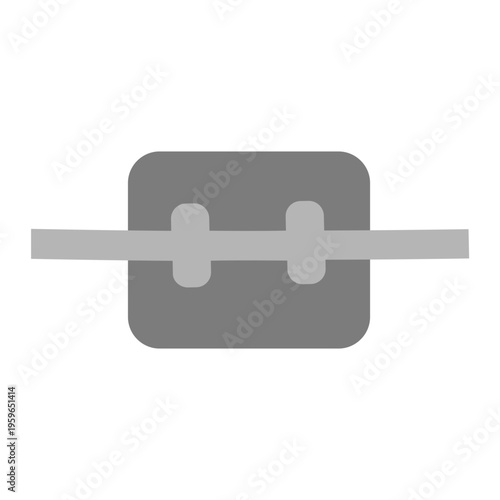 A minimalist vector graphic of a gray electrical fuse icon on a white background