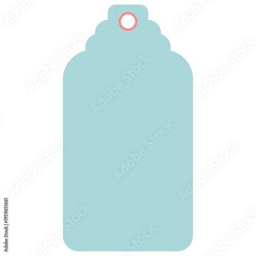 A minimalist teal-colored tag icon with a hole at the top, designed as a flat vector graphic