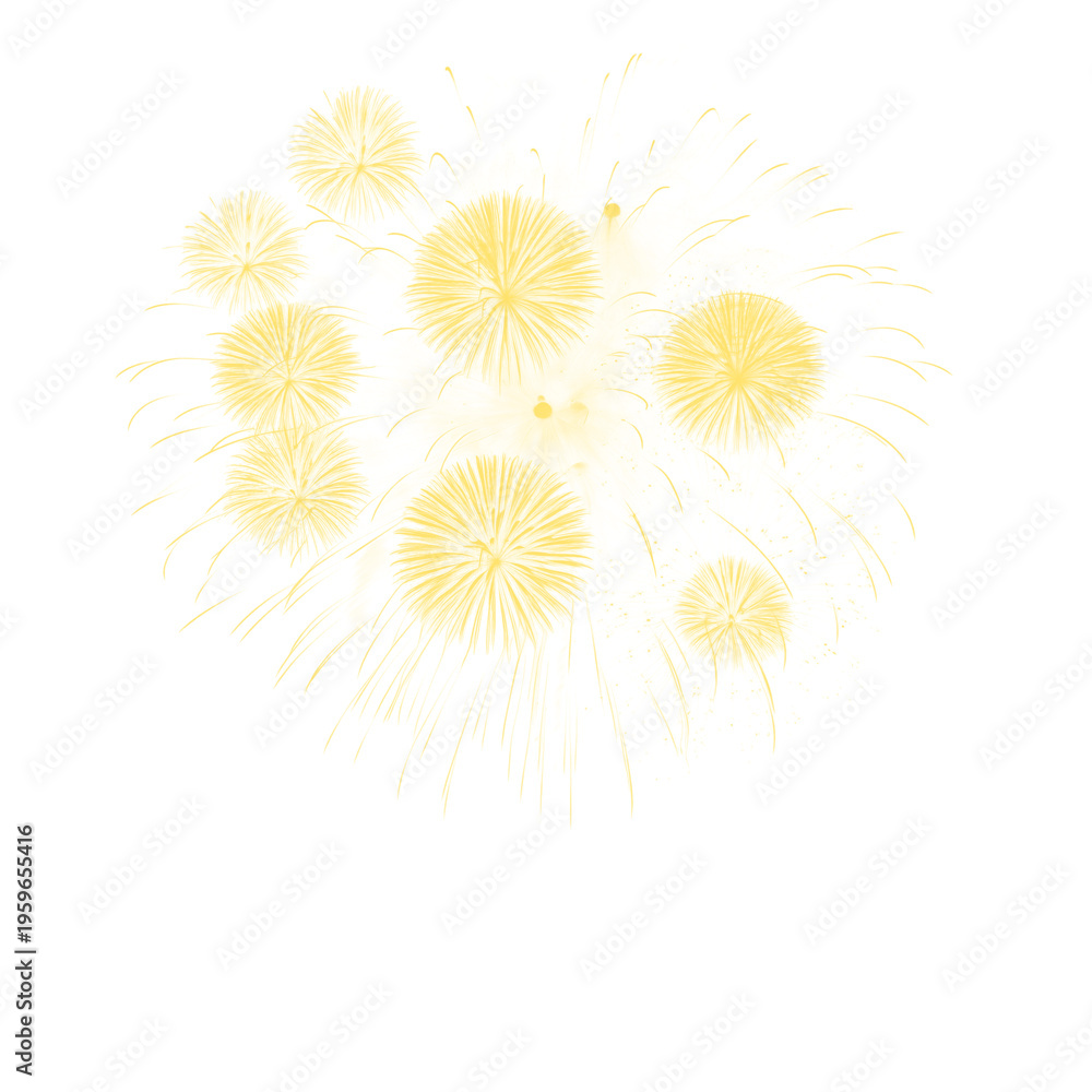 Obraz premium Isolated Firework Burst PNG on White Background for Graphic Projects.