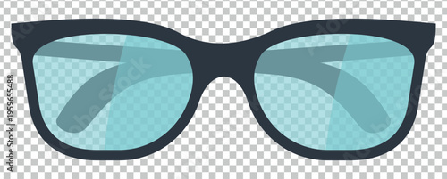 Sunglasses Vector blue lenses, classic summer eyewear vector, stylish sun protection icon