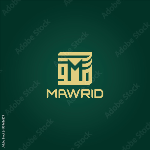 Modern Arabic-inspired monogram logo for “Mawrid (موارد)”, ideal for luxury brands, fashion businesses, and premium identity design.