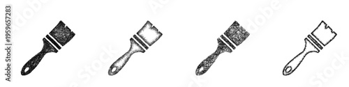 Sketch paint brush icon design set