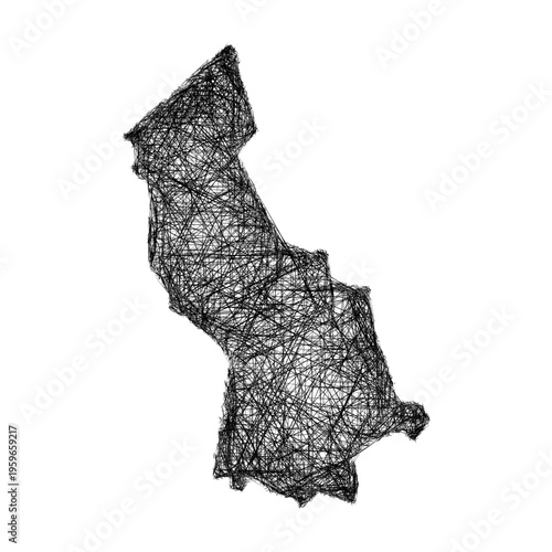 Sketch Rhondda Cynon Taff outline map design
