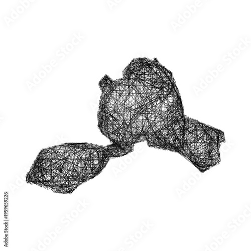 Sketch Wrexham outline map design