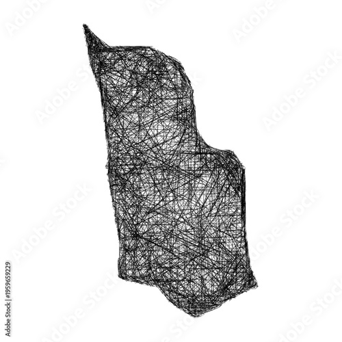 Sketch Torfaen outline map design