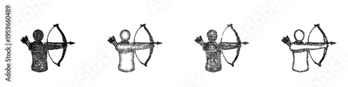 Sketch archer icon design set