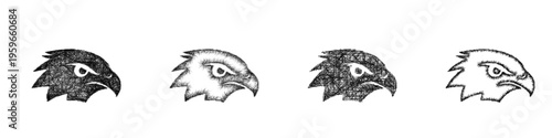 Sketch eagle eye icon design set