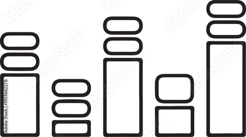 Black line of three vertical equalizer bars with ascending heights