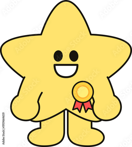 훈장 달고 있는 별 캐릭터