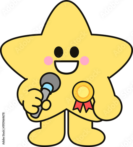 훈장달고 인터뷰하는 별 캐릭터