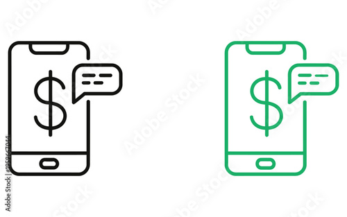 mobile banking black and green icon set design, modern financial technology symbols, banking app interface icons, secure transaction and payment system elements, digital wallet, credit card.
