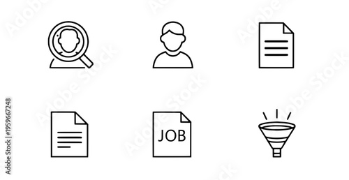 Job search and application icons