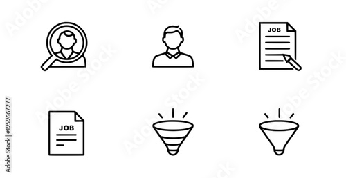 Job recruitment and application process icons
