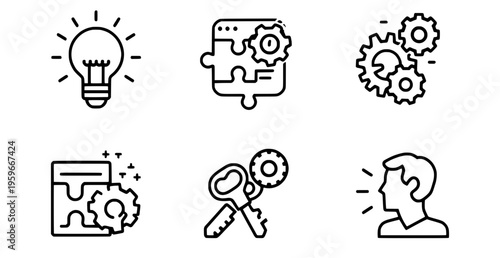 Problem solving and innovation icons