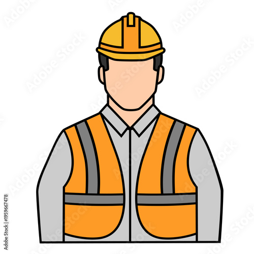 vector illustration of a construction worker with helmet