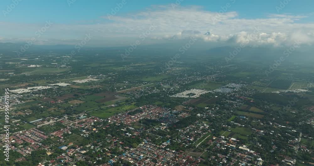custom made wallpaper toronto digitalFlying from above view of city and farm lard in tropical island. General Santos in Mindanao, Philippines. Cityscape.