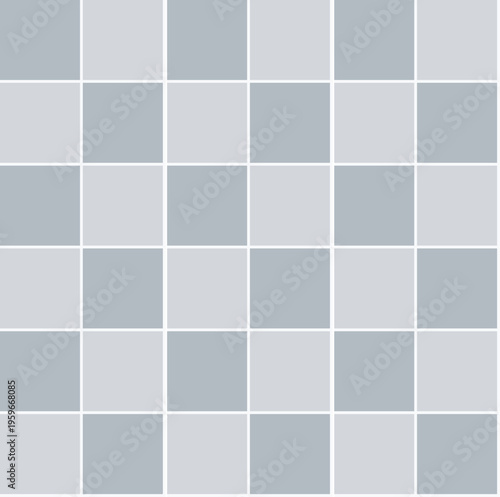Checkerboard tiles. Grey and light gray seamless pattern.
