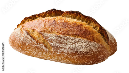 Photos Delicious freshly baked rustic artisan sourdough bread loaf with a beautiful gol