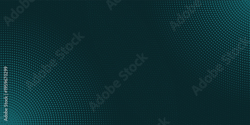 Abstract background with dark teal radial circular halftone dot patterns