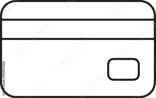 Minimalist black credit card with white chip outline and contactless symbol