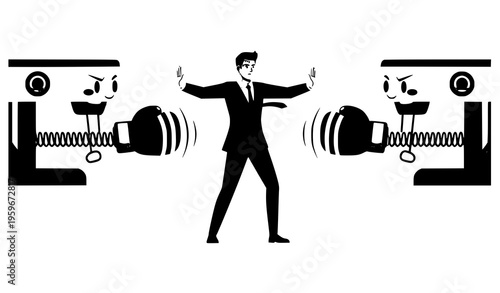 Handling multiple business challenges pressure concept vector illustration