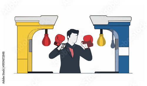 Business resilience defense against pressure vector illustration concept