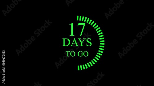 33 days to go, 33 days count animation, 33 days in a month, 33 days left count time display with numbers. business, sale, promotion concept. number of days left until special events, sale 4k video