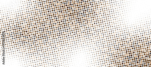 An abstract heavily pixelated image featuring a predominantly brown and white speckled texture with a gradient effect
