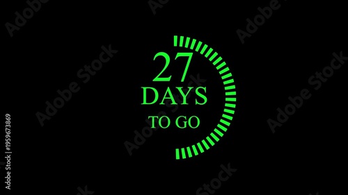 53 days to go, 53 days count animation, 53 days in a month, 53 days left count time display with numbers. business, sale, promotion concept. number of days left until special events, sale 4k video