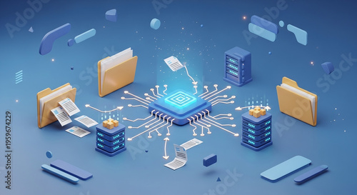 Wallpaper Mural Digital Data Processing and Storage in Cloud Computing Infrastructure Torontodigital.ca