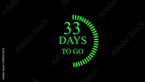 66 days to go, 66 days count animation, 66 days in a month, 66 days left count time display with numbers. business, sale, promotion concept. number of days left until special events, sale 4k video