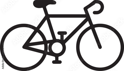 Bicycle icon outline illustration eco friendly transport concept, bike mobility symbol, urban cycling graphic, minimal black line design, sustainable transportation