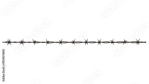 Barbed Wire Frame 3D Render Isolated on Transparent Background