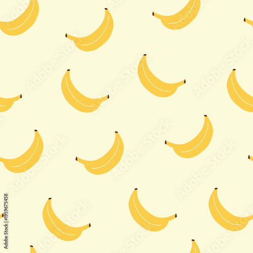Exotic seamless pattern with yellow bananas on white background. Perfect for packaging, website design, cards and textiles