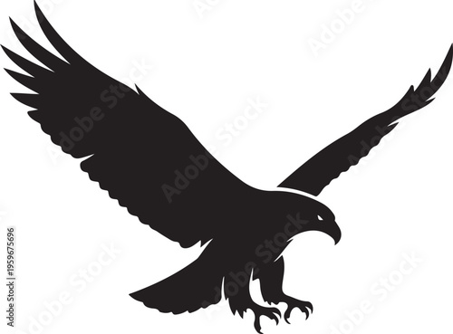 Elegant Eagle Flying Silhouette Icon