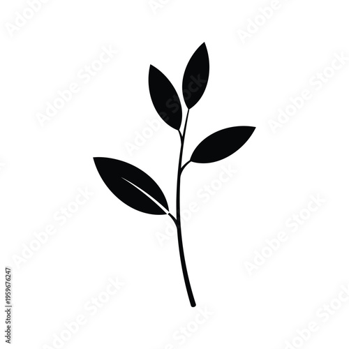 Leaf Branch Minimalist Growth Symbol Commercial
