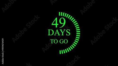 98 days to go, 98 days count animation, 98 days in a month, 98 days left count time display with numbers. business, sale, promotion concept. number of days left until special events, sale 4k video