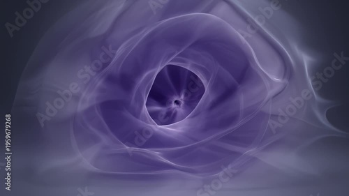 Ethereal Purple Organic Form Transforming Into Swirling Tunnel