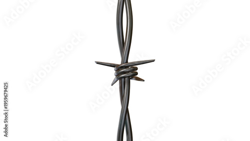 Barbed Wire Frame 3D Render Isolated on Transparent Background